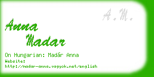 anna madar business card
