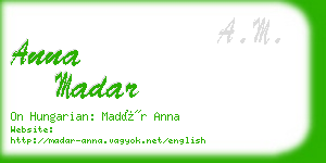 anna madar business card